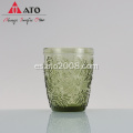 Vaso de vidrio de agua de jugo de patrón clásico de ATO en relieve